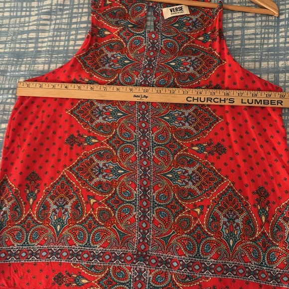 Boho Red Paisley Tank Top Size XL - Picture 6 of 8